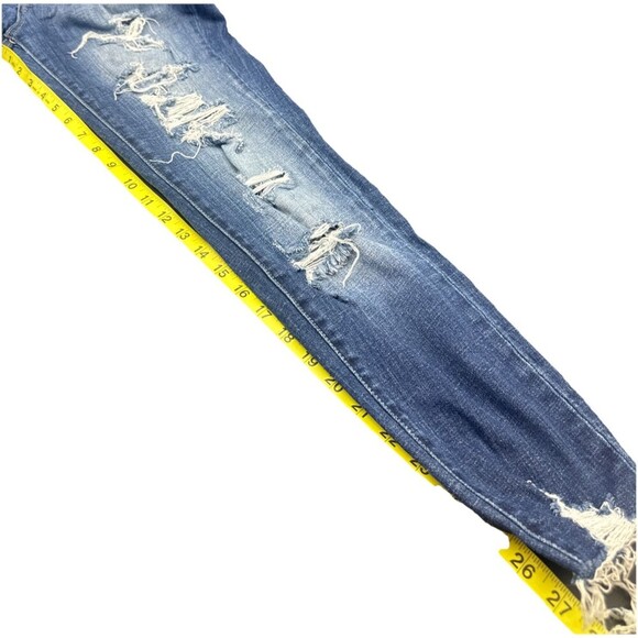 KanCan Jeans Womens 7/27 Blue Mid Rise Skinny Distressed Raw Hem Style K1183A - Picture 12 of 12
